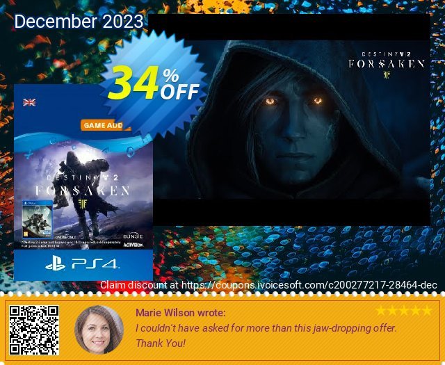 Destiny 2: Forsaken DLC PS4 unglaublich Promotionsangebot Bildschirmfoto