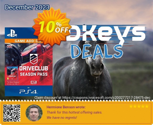 DRIVECLUB Season Pass PS4 discount 10% OFF, 2024 Good Friday offering discount. DRIVECLUB Season Pass PS4 Deal