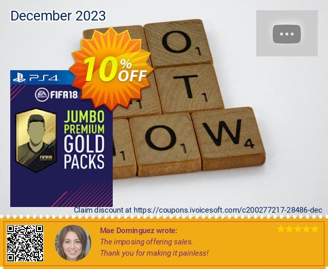 FIFA 18 PS4 - 5 Jumbo Premium Gold Packs DLC 棒极了 产品销售 软件截图