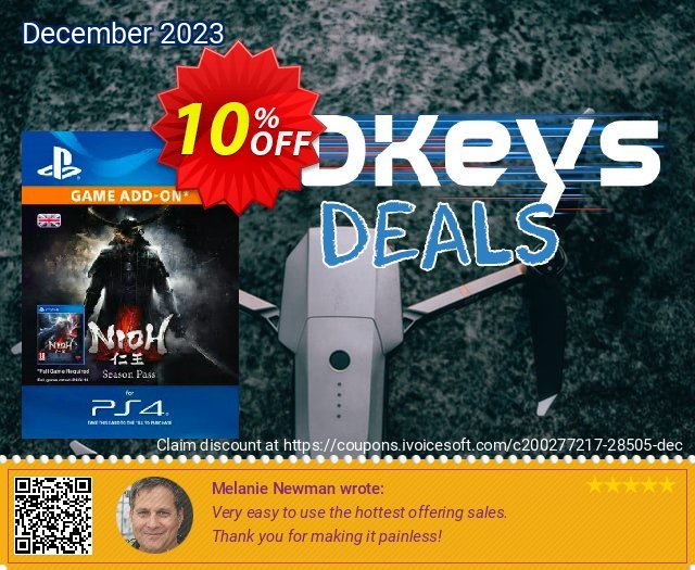 Nioh Season Pass PS4 formidable Außendienst-Promotions Bildschirmfoto