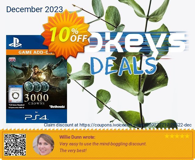 The Elder Scrolls Online - 3000 Crowns PS4 discount 10% OFF, 2024 Easter Day offering sales. The Elder Scrolls Online - 3000 Crowns PS4 Deal