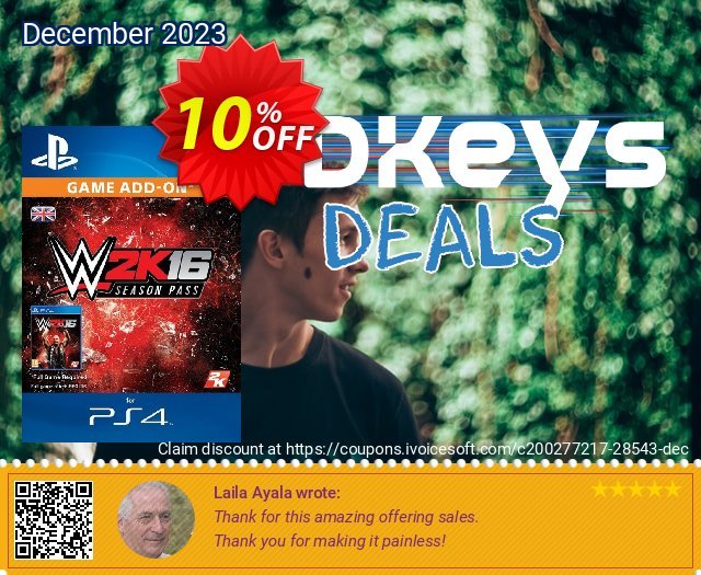 WWE 2K16 Season Pass PS4 discount 10% OFF, 2024 April Fools' Day offering sales. WWE 2K16 Season Pass PS4 Deal