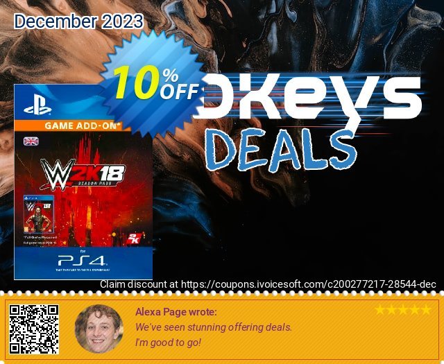 WWE 2K18 Season Pass PS4 discount 10% OFF, 2024 Spring discounts. WWE 2K18 Season Pass PS4 Deal