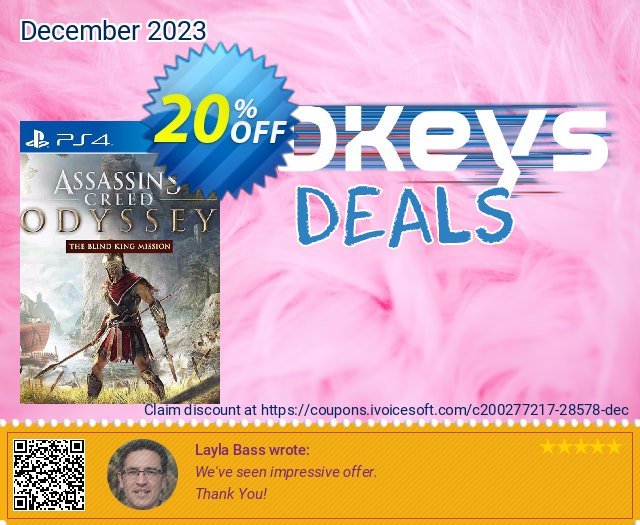 Assassins Creed: Odyssey The Blind King DLC PS4 aufregende Beförderung Bildschirmfoto