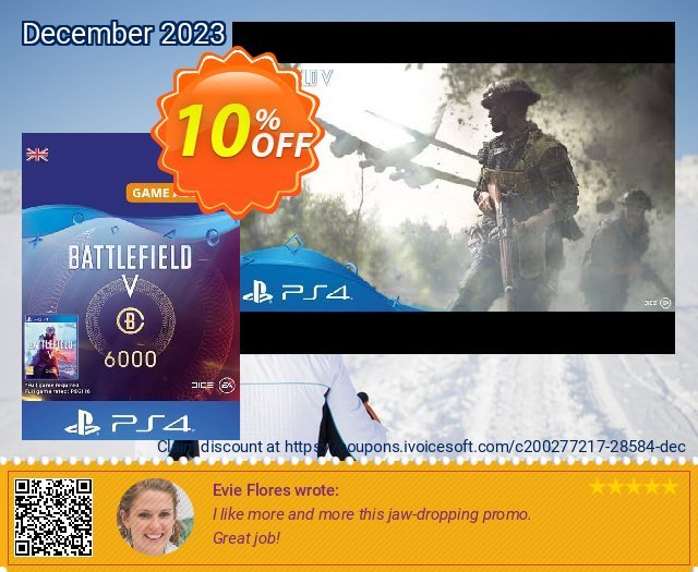 Battlefield V 5 - Battlefield Currency 6000 PS4 (UK) discount 10% OFF, 2024 World Backup Day promotions. Battlefield V 5 - Battlefield Currency 6000 PS4 (UK) Deal