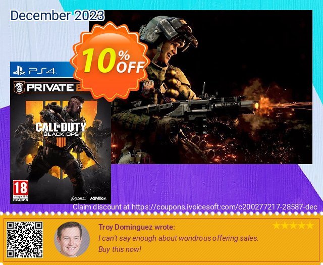 Call of Duty (COD) Black Ops 4 PS4 Beta 令人恐惧的 产品销售 软件截图