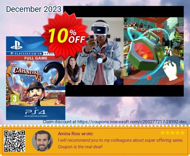 Carnival Games VR PS4 discount 10% OFF, 2024 Easter Day promo. Carnival Games VR PS4 Deal