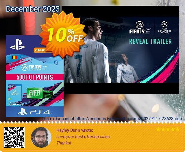 Fifa 19 - 500 FUT Points PS4 (Belgium) khas kode voucher Screenshot