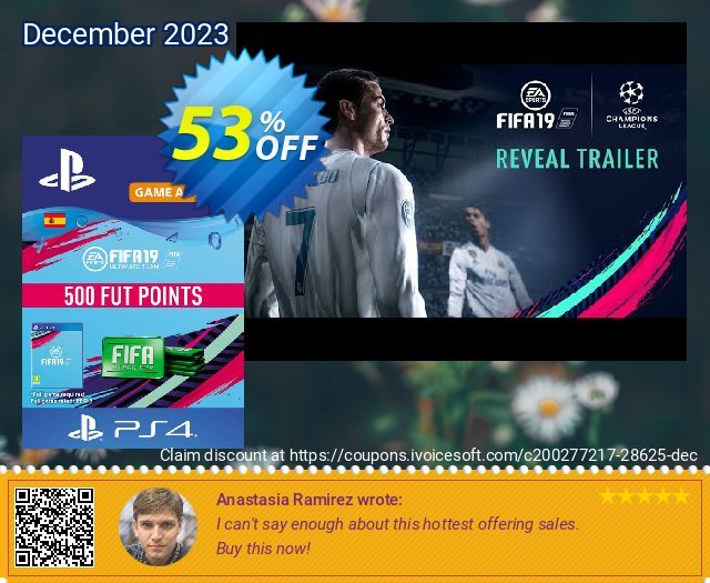 Fifa 19 - 500 FUT Points PS4 (Spain) 驚き プロモーション スクリーンショット