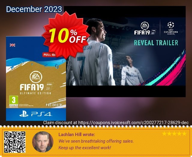 FIFA 19 Ultimate Edition PS4 (UK) discount 10% OFF, 2024 Spring promo sales. FIFA 19 Ultimate Edition PS4 (UK) Deal