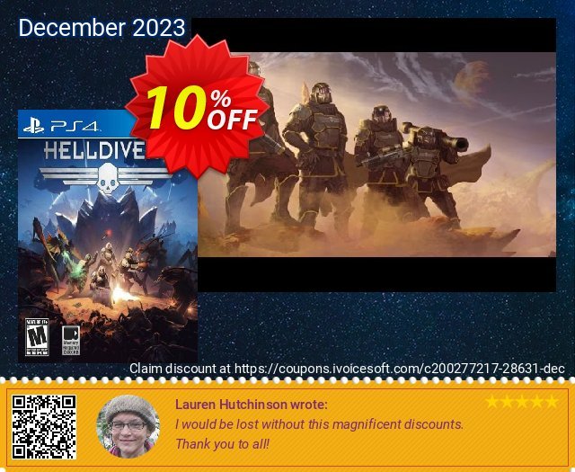 Helldivers PS4 discount 10% OFF, 2024 Easter promo. Helldivers PS4 Deal