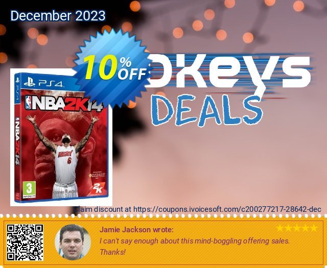 NBA 2K14 PS3 / PS4 - Digital Code 惊人的 优惠券 软件截图