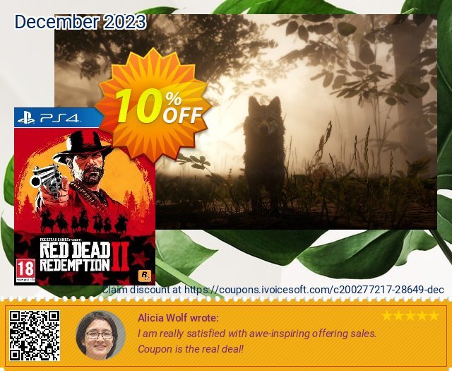 Red Dead Redemption 2 PS4 US/CA discount 10% OFF, 2024 African Liberation Day offering sales. Red Dead Redemption 2 PS4 US/CA Deal