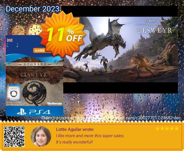 The Elder Scrolls Online: Elsweyr Collectors Edition Upgrade PS4 令人惊讶的 折扣 软件截图