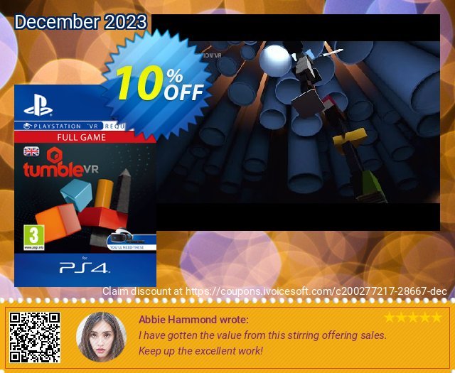 Tumble VR PS4 discount 10% OFF, 2024 Easter Day promo sales. Tumble VR PS4 Deal