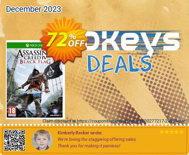Assassin's Creed IV 4: Black Flag Xbox One - Digital Code discount 70% OFF, 2022 New Year's Day offering sales. Assassin's Creed IV 4: Black Flag Xbox One - Digital Code Deal