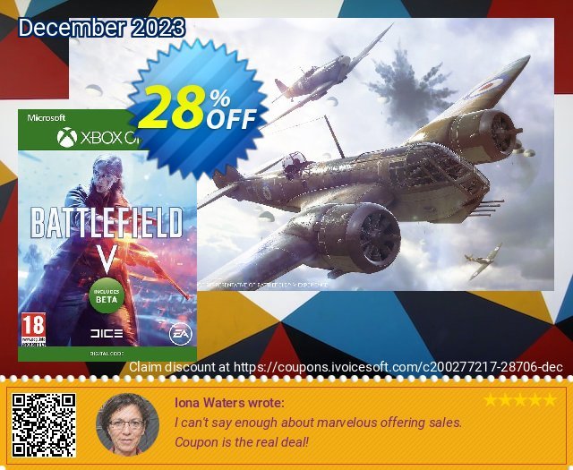 Battlefield V 5 Xbox One + BETA discount 28% OFF, 2022 World Photo Day offering sales. Battlefield V 5 Xbox One + BETA Deal