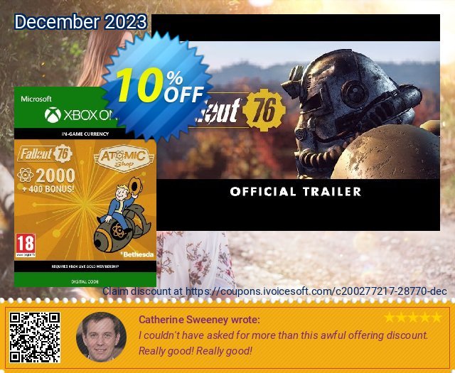 Fallout 76 - 2400 Atoms Xbox One discount 10% OFF, 2022 Women's Day sales. Fallout 76 - 2400 Atoms Xbox One Deal