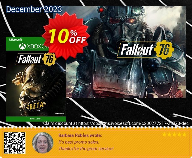 Fallout 76 Inc. BETA Xbox One discount 10% OFF, 2022 National Radio Day discount. Fallout 76 Inc. BETA Xbox One Deal