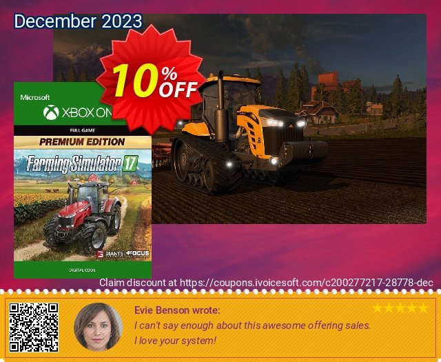 Farming Simulator 2017 Premium Edition Xbox One discount 10% OFF, 2022 Cycle to Work Day promo. Farming Simulator 2017 Premium Edition Xbox One Deal