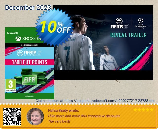 Fifa 19 - 1600 FUT Points (Xbox One) discount 10% OFF, 2024 Resurrection Sunday offering sales. Fifa 19 - 1600 FUT Points (Xbox One) Deal