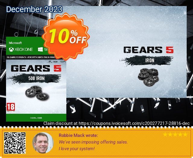 Gears 5: 500 Iron Xbox One discount 10% OFF, 2024 April Fools' Day offering discount. Gears 5: 500 Iron Xbox One Deal