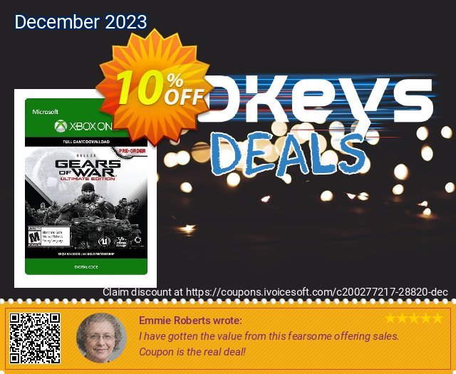 Gears of War: Ultimate Edition Deluxe Xbox One - Digital Code discount 10% OFF, 2022 World Bicycle Day offering sales. Gears of War: Ultimate Edition Deluxe Xbox One - Digital Code Deal