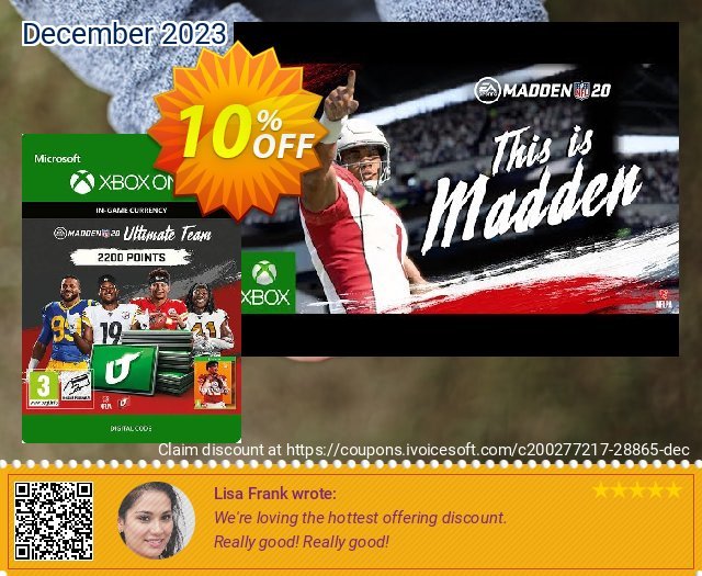 Madden NFL 20 2200 MUT Points Xbox One 可怕的 产品销售 软件截图