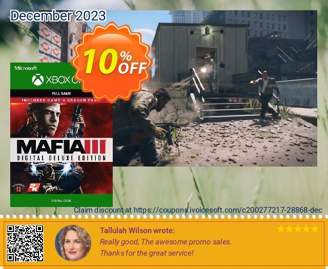 Mafia III 3 Digital Deluxe Xbox One discount 10% OFF, 2024 Resurrection Sunday promotions. Mafia III 3 Digital Deluxe Xbox One Deal