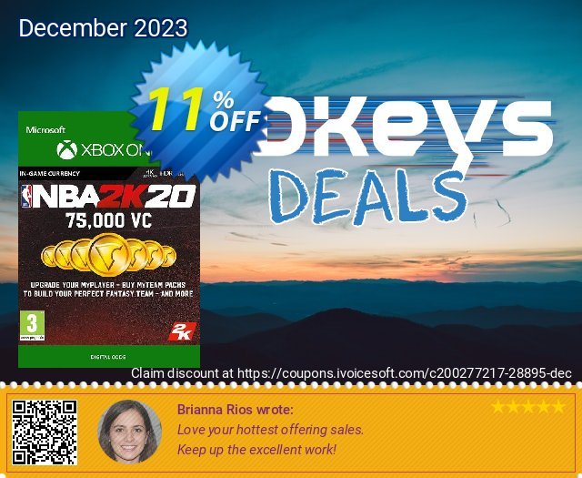 NBA 2K20: 75,000 VC Xbox One discount 11% OFF, 2024 World Heritage Day promo sales. NBA 2K20: 75,000 VC Xbox One Deal