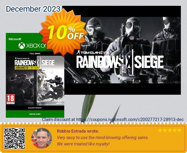 Tom Clancy's Rainbow Six Siege Advanced Edition Xbox One discount 10% OFF, 2024 Resurrection Sunday offering deals. Tom Clancy's Rainbow Six Siege Advanced Edition Xbox One Deal