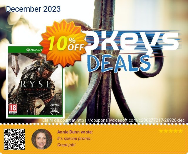 Ryse: Son of Rome Xbox One - Digital Code discount 10% OFF, 2024 Easter promotions. Ryse: Son of Rome Xbox One - Digital Code Deal