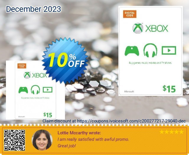 Microsoft Gift Card - $15 (Xbox One/360) 神奇的 扣头 软件截图