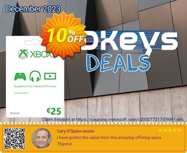 Microsoft Gift Card - 25 Euro (Xbox One/360) 可怕的 折扣码 软件截图