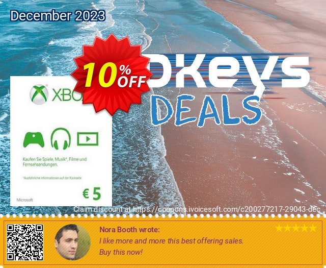 Microsoft Gift Card - €5 EUR Xbox One/360 令人敬畏的 折扣 软件截图