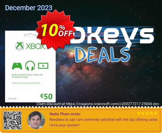 Microsoft Gift Card - 50 Euro (Xbox One/360) 可怕的 促销 软件截图