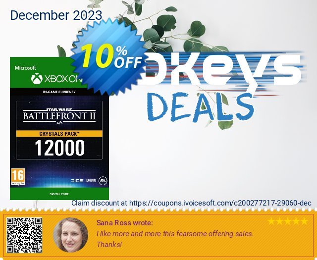 Star Wars Battlefront 2: 12000 Crystals Xbox One discount 10% OFF, 2024 Good Friday sales. Star Wars Battlefront 2: 12000 Crystals Xbox One Deal