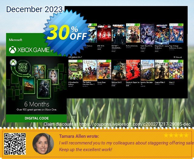 6 Month Xbox Game Pass Xbox One wunderbar Beförderung Bildschirmfoto