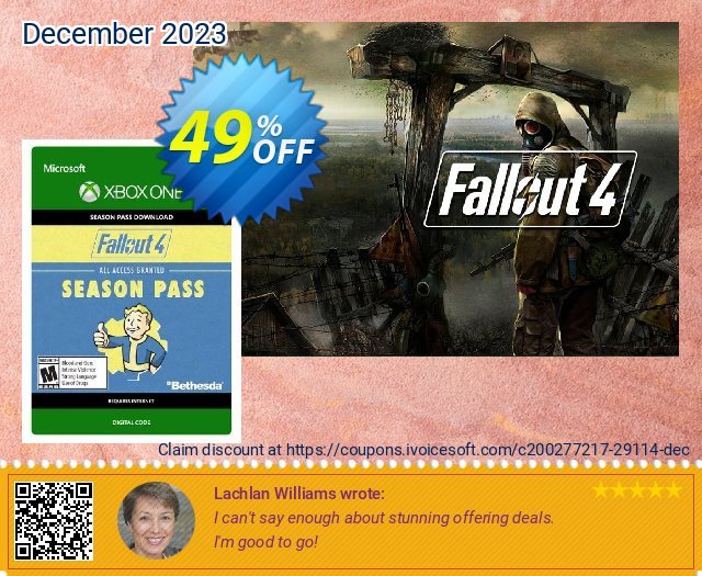 Fallout 4 Season Pass (Xbox One) 令人敬畏的 销售折让 软件截图