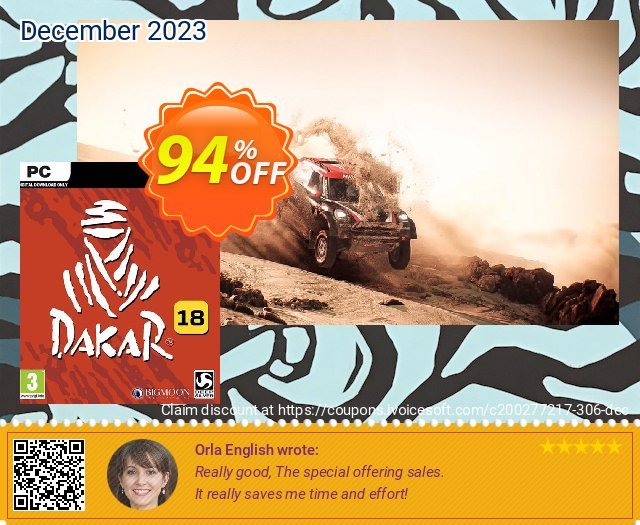 Dakar 18 PC teristimewa voucher promo Screenshot