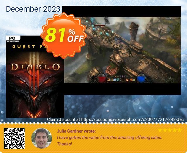 Diablo III 3 Guest Pass (PC) 惊人 折扣码 软件截图