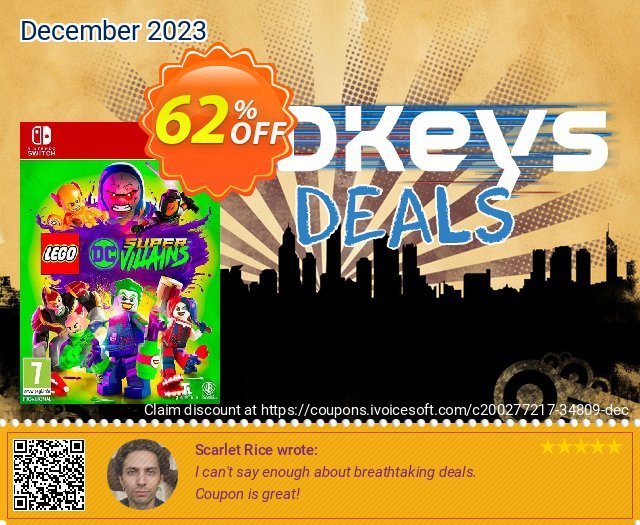 LEGO DC Super-Villains Switch (EU) discount 62% OFF, 2024 World Backup Day offering sales. LEGO DC Super-Villains Switch (EU) Deal 2024 CDkeys