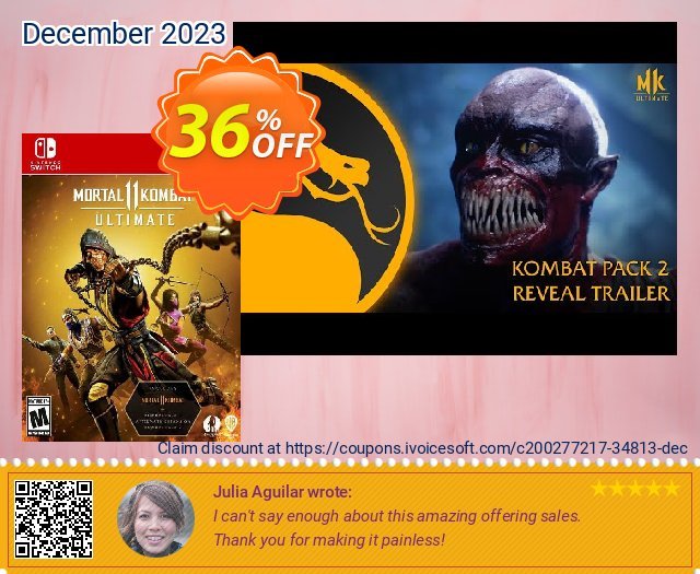 Mortal Kombat 11 Ultimate Switch (EU) discount 36% OFF, 2022 Video Game Day sales. Mortal Kombat 11 Ultimate Switch (EU) Deal 2022 CDkeys
