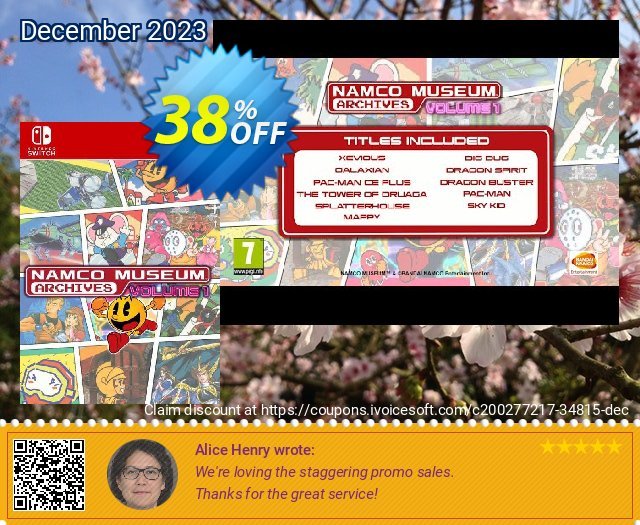 Namco Museum Archives Vol 1 Switch (EU) ausschließlich Preisnachlass Bildschirmfoto