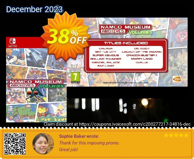 Namco Museum Archives Vol 2 Switch (EU) discount 38% OFF, 2024 April Fools' Day sales. Namco Museum Archives Vol 2 Switch (EU) Deal 2024 CDkeys