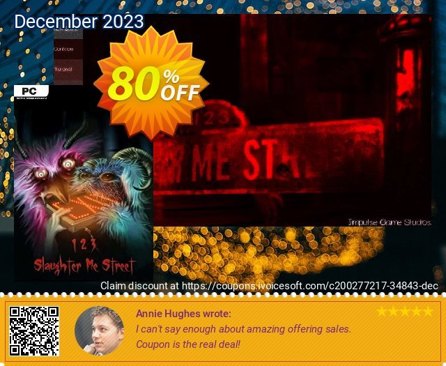 123 Slaughter Me Street PC (EN) discount 80% OFF, 2024 Resurrection Sunday promo. 123 Slaughter Me Street PC (EN) Deal 2024 CDkeys