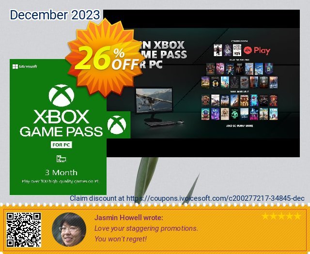 3 Month Xbox Game Pass - PC (EU) discount 26% OFF, 2024 World Heritage Day offering sales. 3 Month Xbox Game Pass - PC (EU) Deal 2024 CDkeys