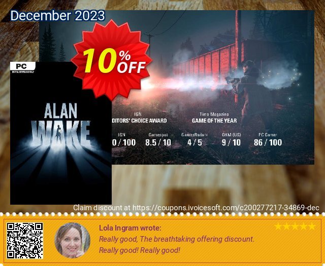 Alan Wake PC geniale Rabatt Bildschirmfoto