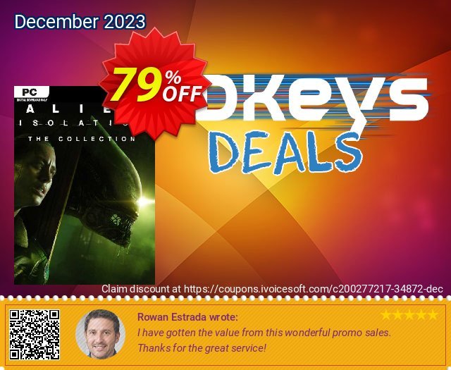 Alien: Isolation Collection PC (EU) discount 79% OFF, 2024 April Fools Day discounts. Alien: Isolation Collection PC (EU) Deal 2024 CDkeys