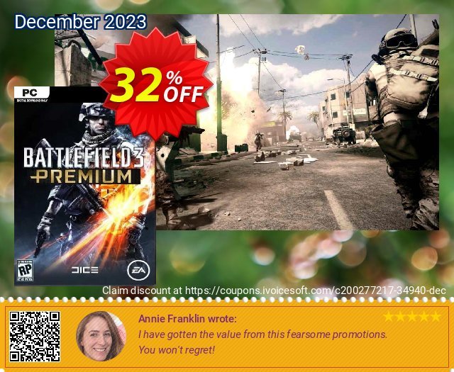 Battlefield 3: Premium Edition PC 惊人的 优惠码 软件截图